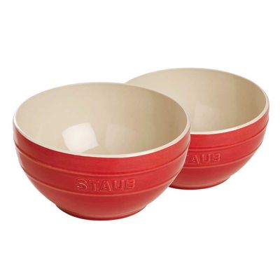 Bowls Cerâmica 2 Peças 1,2 Litro Cereja Staub