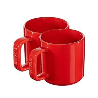 Canecas Espresso Duplo Cerâmica 2 Peças 200 ml Cereja Staub
