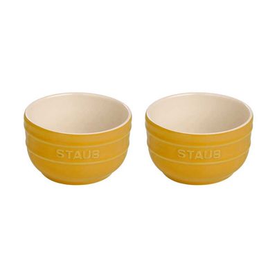 Conjunto de Ramekin Cerâmica 2 Peças 8 cm Amarelo Limão Staub