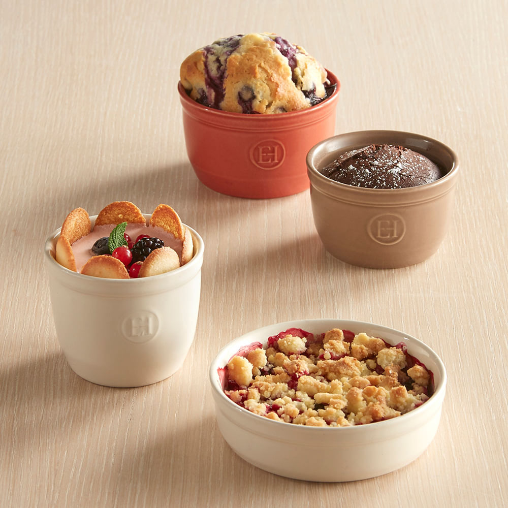 Emile Henry ramekins cerâmica hr 2 peças 9 cm vermelho emile henry