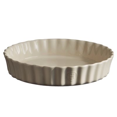 Travessa Canelada para Torta Cerâmica HR 24 cm Areia Emile Henry