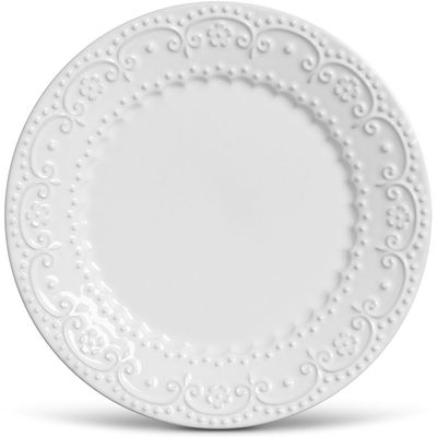 Prato Sobremesa Esparta Cerâmica 6 Peças Branco Porto Brasil