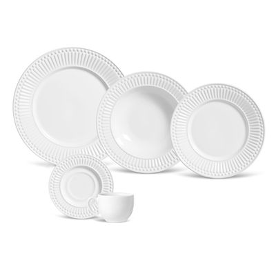 Aparelho de Jantar Roma Cerâmica 30 Peças Branco Porto Brasil