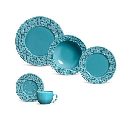 Aparelho Jantar 30 Peças Manish Azul Poppy Porto Brasil