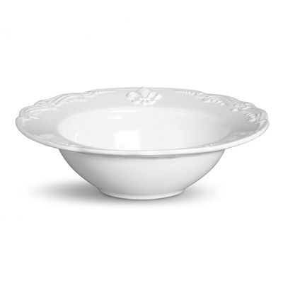 Tigela Flor de Lis Cerâmica Grande Branco Porto Brasil