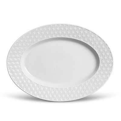 Travessa Manish Cerâmica Grande Branco Porto Brasil