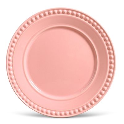 Prato Raso Atenas Cerâmica 6 Peças Rosa Porto Brasil