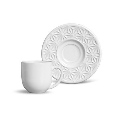 Xícara de Café Manish Cerâmica 6 Peças Branco Porto Brasil