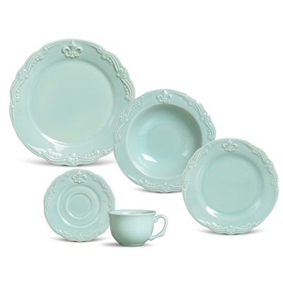 Aparelho Jantar 20 Peças Flor de Lis Verde Porto Brasil