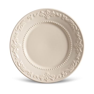 Prato Sobremesa Acanthus Cerâmica 6 Peças Cru Porto Brasil