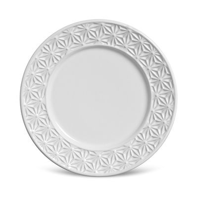 Prato Sobremesa Manish Cerâmica 6 Peças Branco Porto Brasil