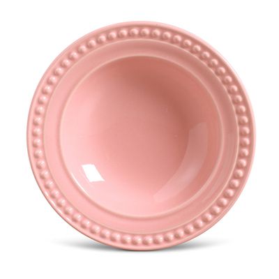 Prato Fundo Atenas Cerâmica 6 Peças Rosa Porto Brasil