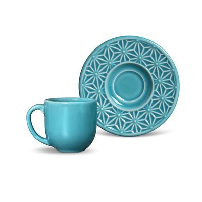 Xícara de Café Manish Azul Poppy 6 Peças Porto Brasil