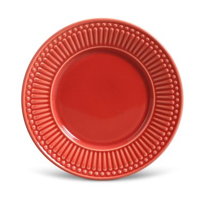 Prato Sobremesa Roma Cerâmica 6 Peças Vermelho Porto Brasil