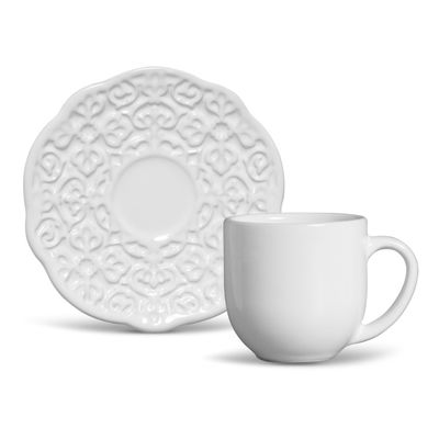 Xícara de Café Marrakech Cerâmica 6 Peças Branco Porto Brasil