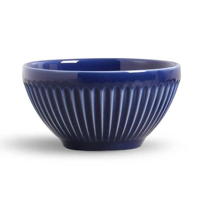 Bowl Plissé Cerâmica Azul Navy Porto Brasil