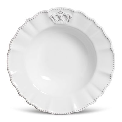 Prato Fundo Windsor Cerâmica 6 Peças Branco Porto Brasil