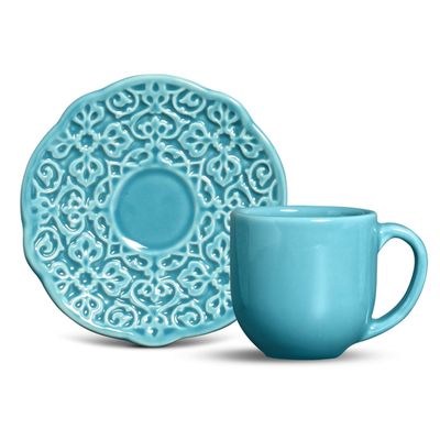 Xícara de Café Marrakech Azul Poppy 6 Peças Porto Brasil