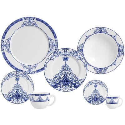 Aparelho de Jantar Flat Lisboa Cerâmica 42 Peças Porto Brasil