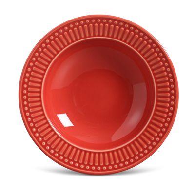 Prato Fundo Roma Cerâmica 6 Peças Vermelho Porto Brasil