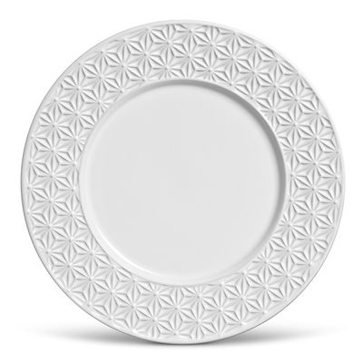 Prato Raso Manish Cerâmica 6 Peças Branco Porto Brasil