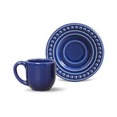 Xícara de Café Atenas Cerâmica 6 Peças Azul Navy Porto Brasi