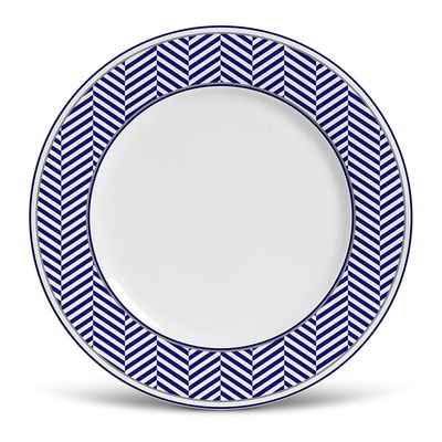 Prato Sobremesa Flat Navy Cerâmica 6 Peças Porto Brasil