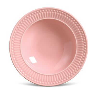 Prato Fundo Roma Cerâmica 6 Peças Rosa Porto Brasil