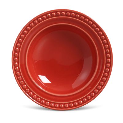 Prato Fundo Atenas Cerâmica 6 Peças Vermelho Porto Brasil