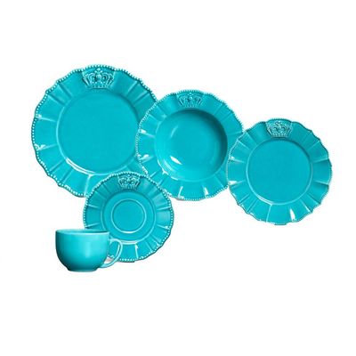 Aparelho Jantar 30 Peças Windsor Azul Poppy Porto Brasil