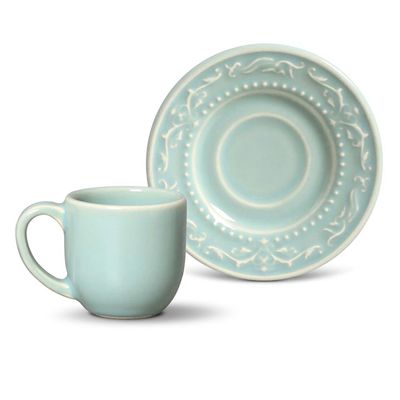 Xícara de Café Flor de Lis Verde 6 Peças Porto Brasil