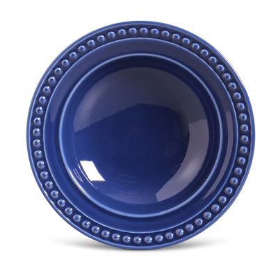 Prato Fundo Atenas Cerâmica 6 Peças Azul Navy Porto Brasil