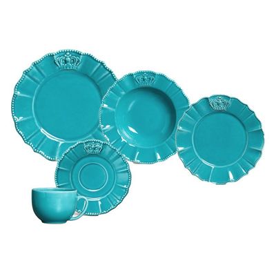 Aparelho Jantar 20 Peças Windsor Azul Poppy Porto Brasil