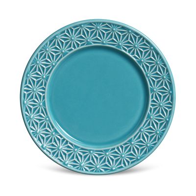 Prato Sobremesa Manish Azul Poppy 6 Peças Porto Brasil