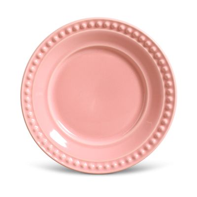 Prato Sobremesa Atenas Cerâmica 6 Peças Rosa Porto Brasil