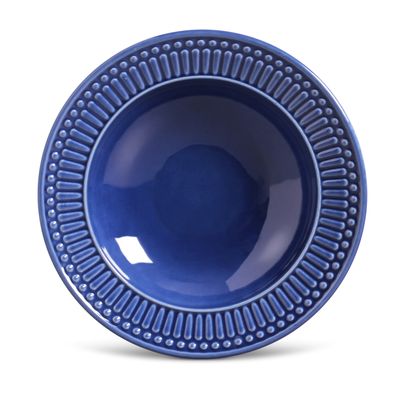 Prato Fundo Roma Cerâmica 6 Peças Azul Navy Porto Brasil