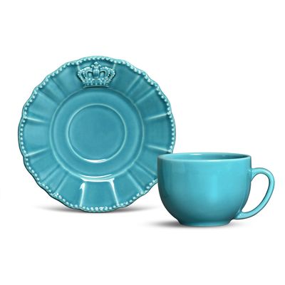 Xícara de Chá Windsor Azul Poppy 6 Peças Porto Brasil
