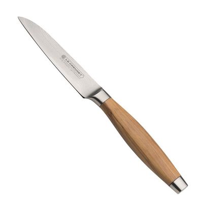 Faca Vegetais 4 Pol Aço Damasco com Cabo Madeira de Oliveira Ply Le Creuset