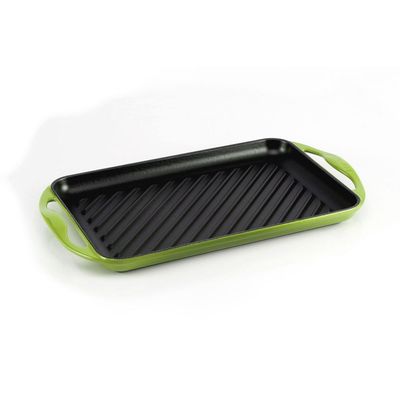 Grelha Retangular com Alça 32,5 cm Verde Palm Le Creuset