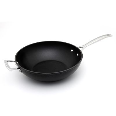 Wok com Cabo Non Stick 30 cm Preto Le Creuset