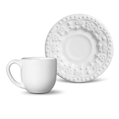 Xícara de Café Esparta Cerâmica 6 Peças Branco Porto Brasil