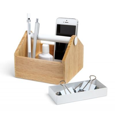 Caixa Organizadora Toto Média Madeira Branco Umbra