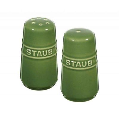 Mini Saleiro e Pimenteiro Cerâmica Verde Basil 7 cm Staub