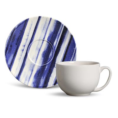 Xícara de Chá Coup Stripes Cerâmica 6 Peças Porto Brasil