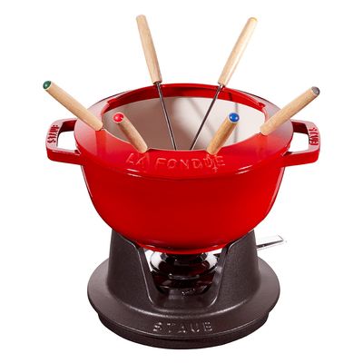Fondue para Queijo Carne Ou Chocolate 20 cm Ferro Fundido Cereja Staub