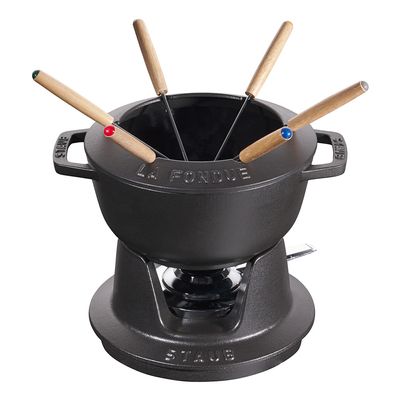 Fondue para Queijo Carne Ou Chocolate 18 cm Ferro Fundido Preto Staub