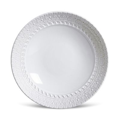 Prato Fundo Greek Cerâmica 6 Peças Branco Porto Brasil