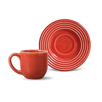 Xícara de Café Argos Cerâmica 6 Peças Vermelho Porto Brasil