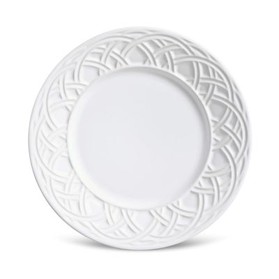 Prato Sobremesa Cestino Cerâmica 6 Peças Branco Porto Brasil