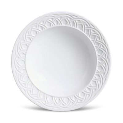 Prato Fundo Cestino Cerâmica 6 Peças Branco Porto Brasil